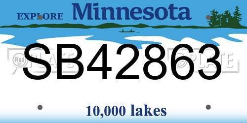 SB42863 Minnesota License Plate