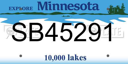 SB45291 Minnesota License Plate