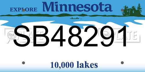 SB48291 Minnesota License Plate