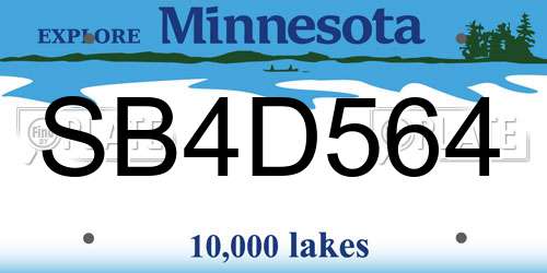 SB4D564 Minnesota License Plate