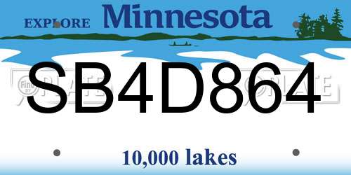 SB4D864 Minnesota License Plate