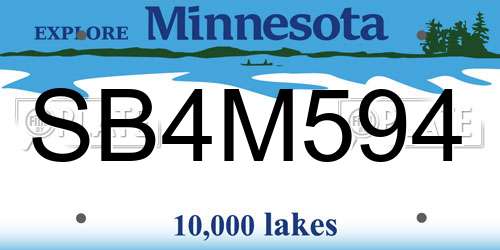 SB4M594 Minnesota License Plate