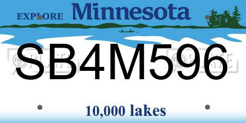 SB4M596 Minnesota License Plate