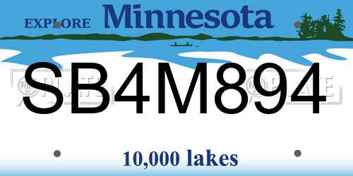 SB4M894 Minnesota License Plate