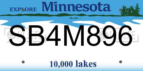 SB4M896 Minnesota License Plate