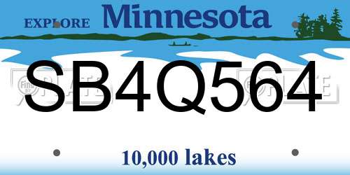 SB4Q564 Minnesota License Plate