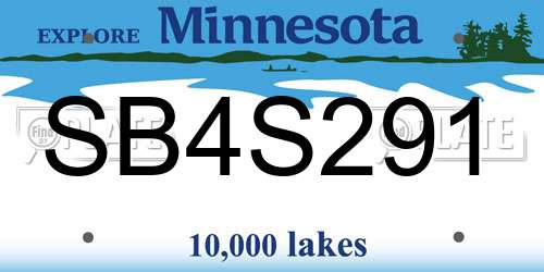 SB4S291 Minnesota License Plate
