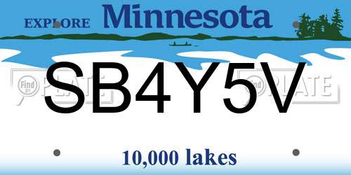 SB4Y5V Minnesota License Plate