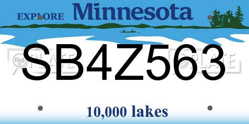 SB4Z563 Minnesota License Plate