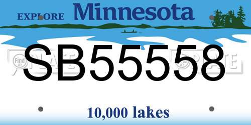 SB55558 Minnesota License Plate