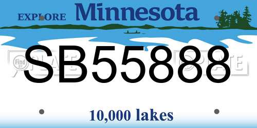 SB55888 Minnesota License Plate