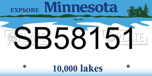 SB58151 Minnesota License Plate