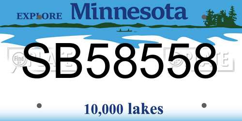 SB58558 Minnesota License Plate