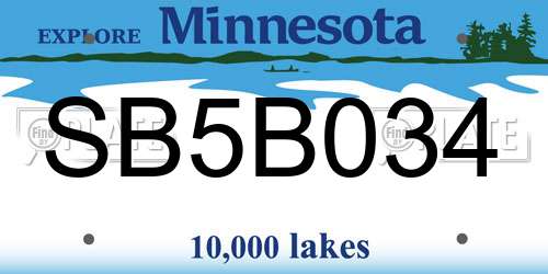 SB5B034 Minnesota License Plate