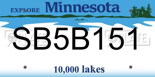 SB5B151 Minnesota License Plate