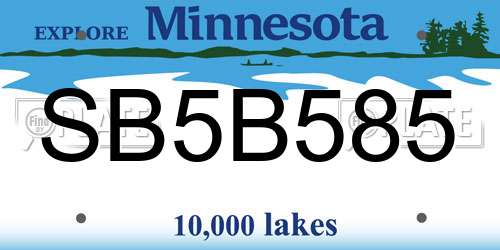 SB5B585 Minnesota License Plate