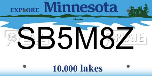SB5M8Z Minnesota License Plate