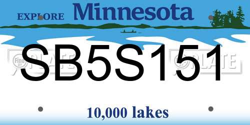 SB5S151 Minnesota License Plate