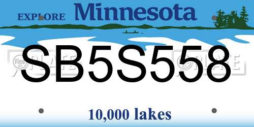 SB5S558 Minnesota License Plate