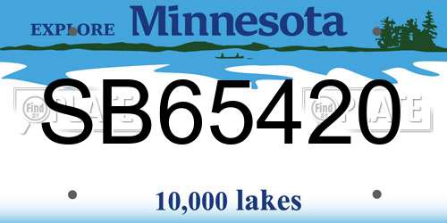 SB65420 Minnesota License Plate