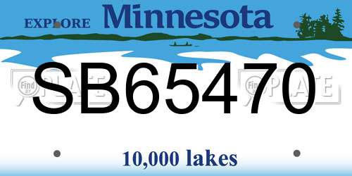 SB65470 Minnesota License Plate