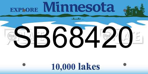 SB68420 Minnesota License Plate