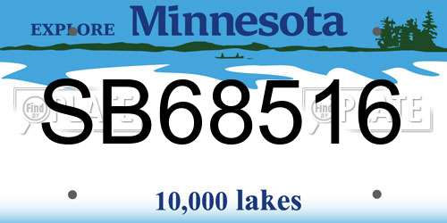 SB68516 Minnesota License Plate