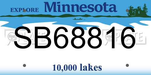 SB68816 Minnesota License Plate