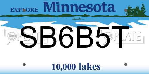 SB6B5T Minnesota License Plate