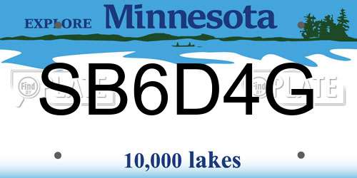 SB6D4G Minnesota License Plate