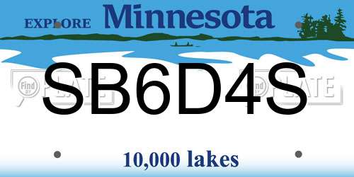 SB6D4S Minnesota License Plate