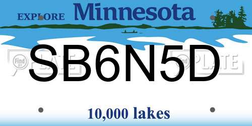 SB6N5D Minnesota License Plate