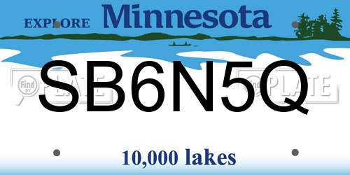 SB6N5Q Minnesota License Plate