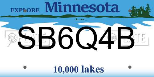 SB6Q4B Minnesota License Plate