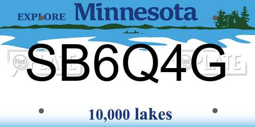 SB6Q4G Minnesota License Plate