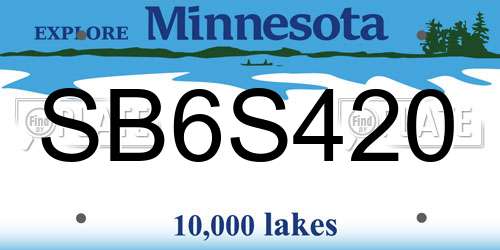 SB6S420 Minnesota License Plate