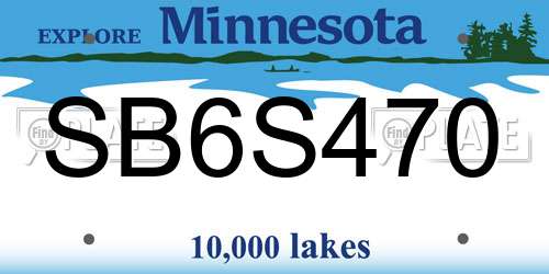 SB6S470 Minnesota License Plate