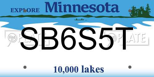 SB6S5T Minnesota License Plate