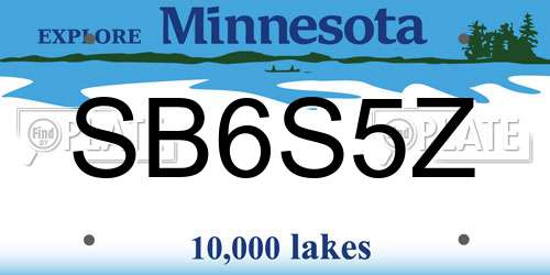 SB6S5Z Minnesota License Plate