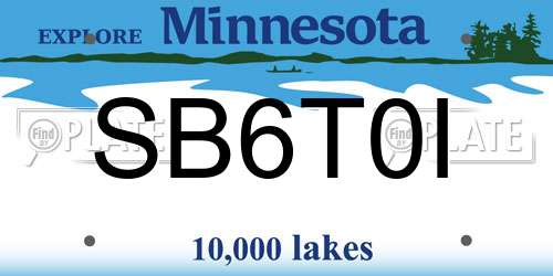 SB6T0I Minnesota License Plate