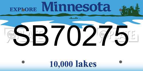 SB70275 Minnesota License Plate
