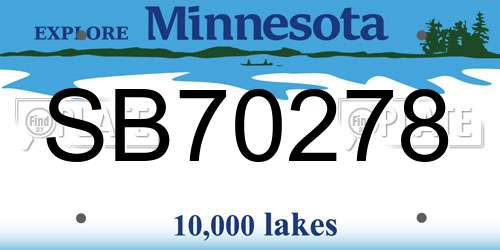 SB70278 Minnesota License Plate