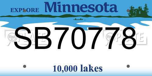 SB70778 Minnesota License Plate