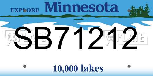 SB71212 Minnesota License Plate