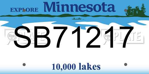 SB71217 Minnesota License Plate