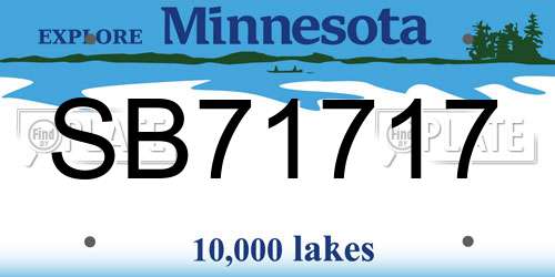 SB71717 Minnesota License Plate