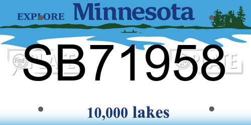 SB71958 Minnesota License Plate