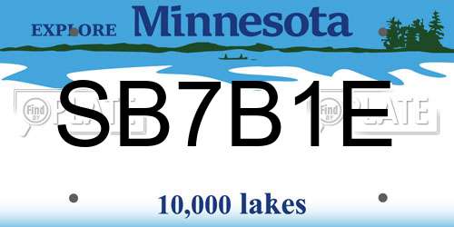 SB7B1E Minnesota License Plate