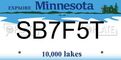 SB7F5T Minnesota License Plate