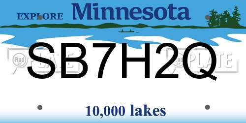 SB7H2Q Minnesota License Plate